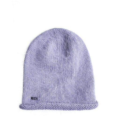 Шапка бини Carlo Visintini зимняя, ангора, вязаная, утепленная, размер uni, серый