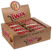 Батончик Twix с песочным печеньем и карамелью, 55 г, коробка (40 шт.)