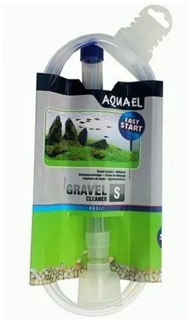 Грунтоочиститель для аквариума AQUAEL GRAVEL & GLASS CLEANER S (26 - 46 см) со скребком - фотография № 6