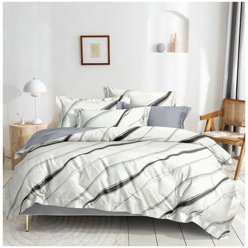 Постельное белье Mency MENR056 Евро на резинке, поплин