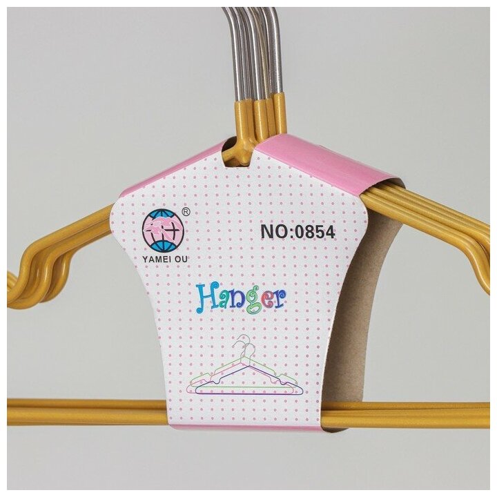 Вешалка-плечики для одежды детская, размер 30-34, антискользящее покрытие, цвет бронзовый - фотография № 5