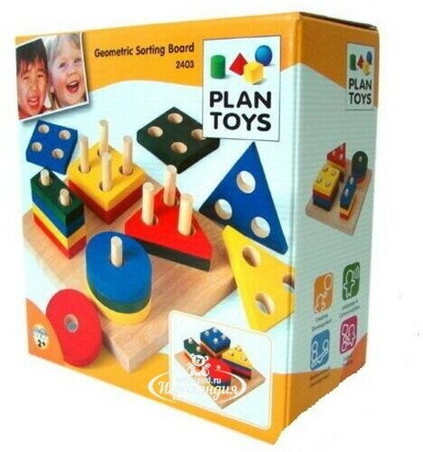 Игрушка из дерева Plan Toys, Сортер Доска с геометрическими фигурами - фото №10