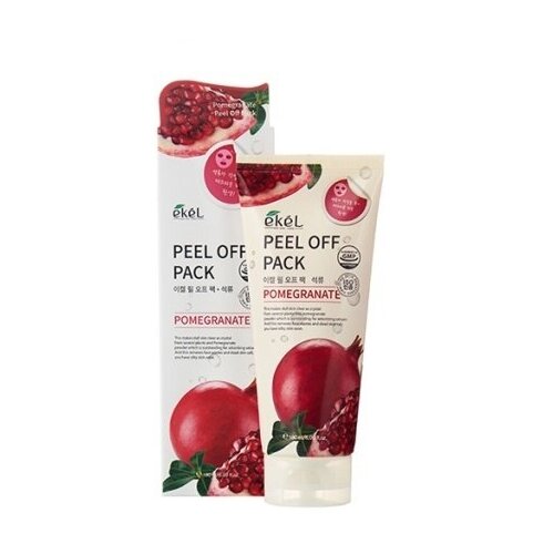 Маска-плёнка EKEL Peel-Off Pack Pomegranate с экстрактом граната, 180 мл маска пленка с экстрактом древесного угля ekel peel off pack charcoal 180 мл