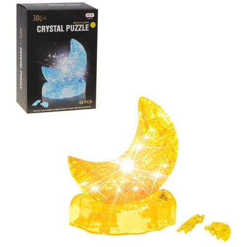 FriendZone Пазл 3D кристаллический «Месяц», 48 деталей, световые эффекты, работает от батареек, микс