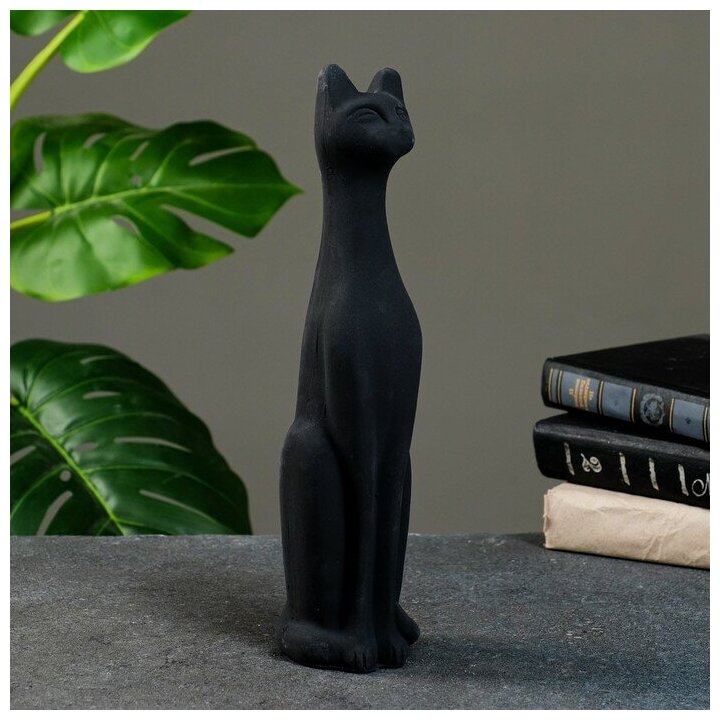 Хорошие сувениры Фигура "Кошка Египетская №5" малая черная матовая 15 10х10х31см