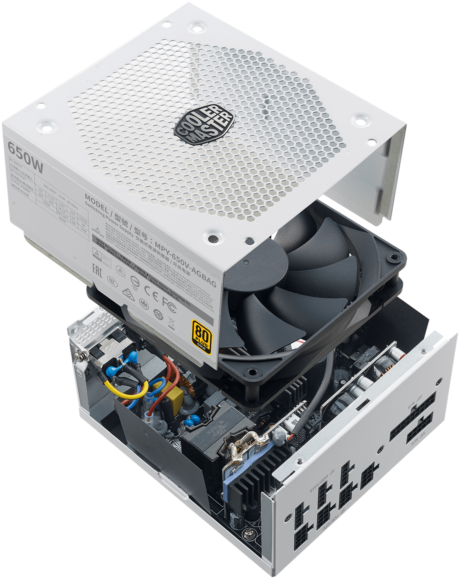 Блок питания ATX Cooler Master MPY-650V-AGBAG-EU 650W, active PFC, 80 PLUS Gold, 135mm fan, full modular - фото №8