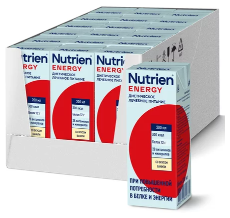 Nutrien Энергия, готовое к употреблению, 200 мл, ваниль, 18 шт.