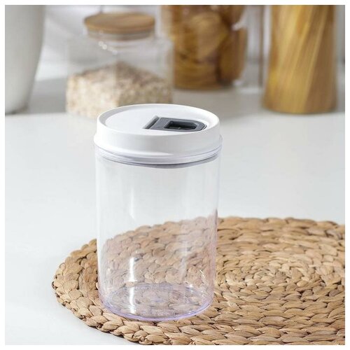 Банка пластиковая для сыпучих продуктов с вакуумной крышкой 12 л 1117 см цвет белый 1080₽