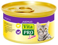Корм для кошек Vita PRO Мяcной мусс Luxe для стерилизованных кошек, курица (0.085 кг) 24 шт.