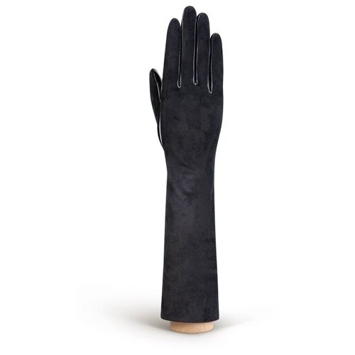 Перчатки ELEGANZZA зимние, натуральная кожа, подкладка, размер 6.5, черный