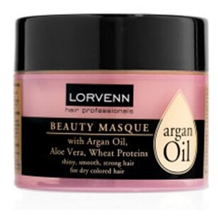 LORVENN Argan Oil Beauty Masque Маска для волос с аргановым маслом, алоэ вера и протеином пшеницы, 200 г, 200 мл
