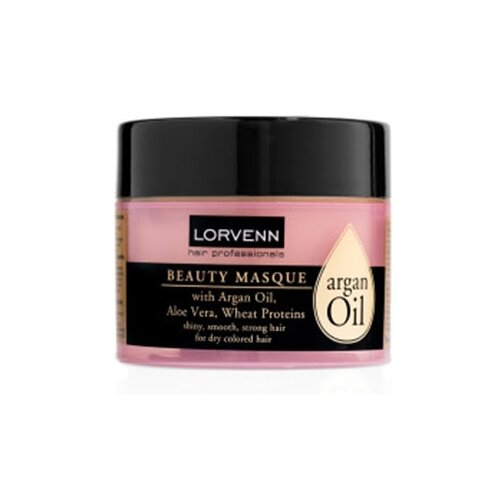 LORVENN Argan Oil Beauty Masque Маска для волос с аргановым маслом, алоэ вера и протеином пшеницы, 200 г, 200 мл lorvenn argan oil beauty masque маска для волос с аргановым маслом алоэ вера и протеином пшеницы 200 г 200 мл