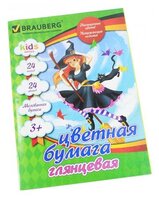 Цветная бумага Чародейка Kids Series BRAUBERG, A4, 24 л., 24 цв.