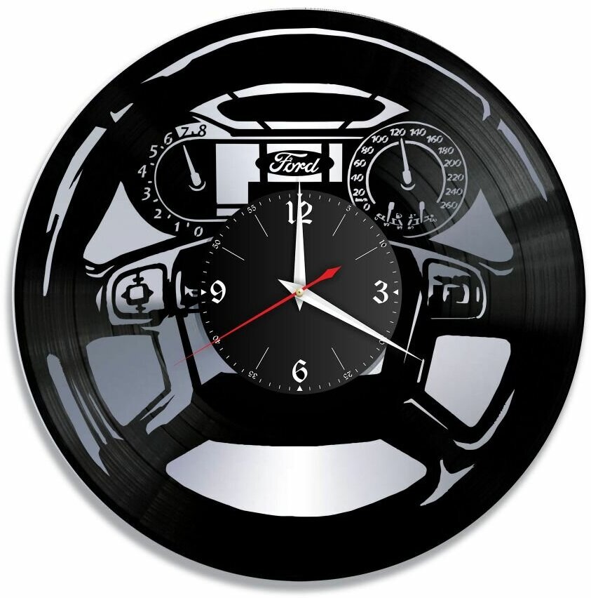 Часы из винила Redlaser "Ford (Приборная панель), Форд" VW-10414-2