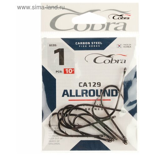 крючки cobra allround ca129 baitholder размер 8 10шт Крючки Cobra ALLROUND серия CA129 №1, 10 шт.