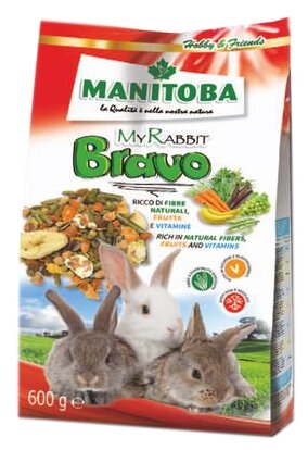 Корм для карликовых кроликов Manitoba My rabbit Bravo , 600 г