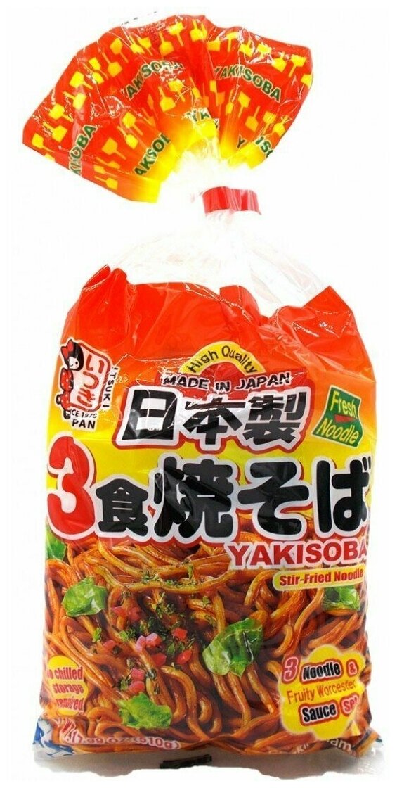 Японская жареная пшеничная лапша в соусе ITSUKI якисоба 3 порции, Itsuki foods Co.,Ltd, Япония - фотография № 2