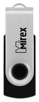 Флешка Mirex SWIVEL BLACK, 64 Гб, USB2.0, чт до 25 Мб/с, зап до 15 Мб/с, цвет черный-серый 4245673