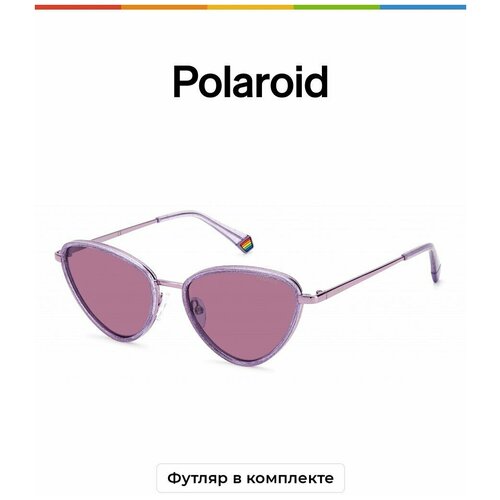 Солнцезащитные очки Polaroid Polaroid PLD 6148/S/X B3V 0F PLD 6148/S/X B3V 0F, фиолетовый, золотой
