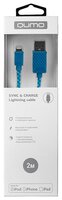 Кабель Qumo USB - Lightning (MFI Nylon+ABS) 2 м blue