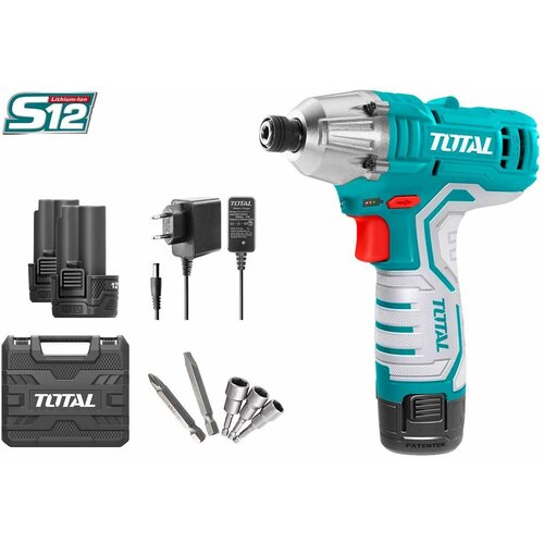 Аккумуляторный импульсный шуруповерт 12 В 100 Н м TOTAL 10366₽
