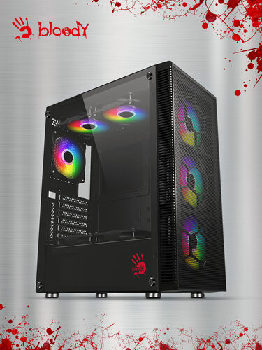 Изображение товара Корпус ATX BLOODY BD-CC115, Midi-Tower, без БП, черный [bd-cc115-bk]