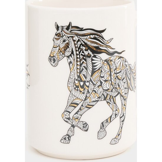 Кружка Anna Lafarg Wild Лошадь 500 мл фарфор белый (ANLAF1-M350-0506-B)