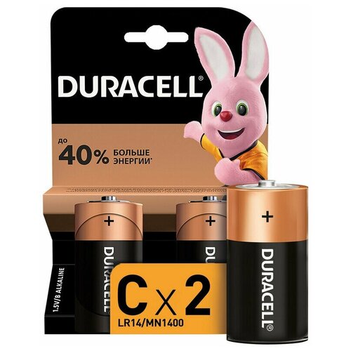 Батарейки DURACELL BASIC C/LR14-2BL батарейки щелочные duracell lr14 c basic 2 шт