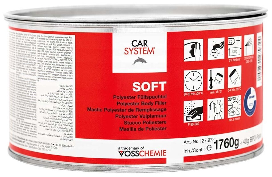 Шпатлевка Carsystem SOFT полиэфирная 1,8 кг