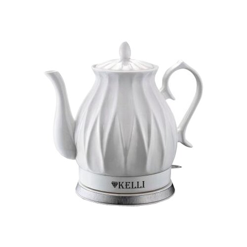 Чайник Kelli KL-1341, белый чайник kelli kl 1404 черный стекло обьем 1 7л