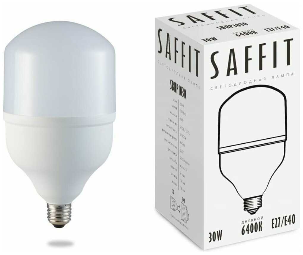 SAFFIT Лампа светодиодная, 30W 230V E27 4000K, SBHP1030 5509