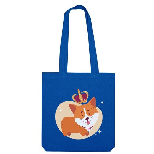 Сумка шоппер Us Basic, синий сумка корги в короне иллюстрация с милой собакой серый