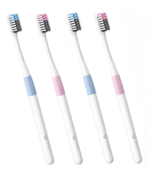 Набор зубных щеток Dr.Bei Bass Method Toothbrush 4 шт Blue\Pink