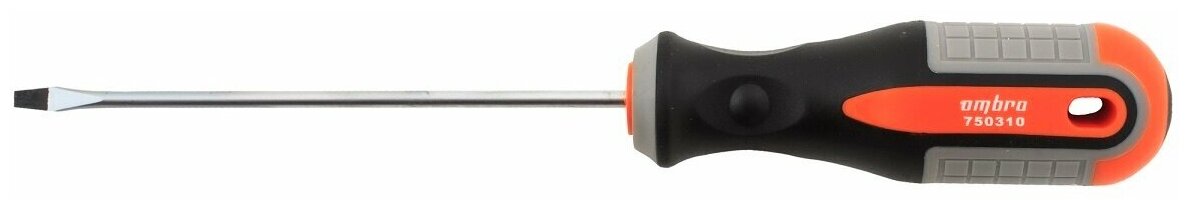 Отвертка стержневая шлицевая ROUND GRIP, SL3x100 мм Ombra