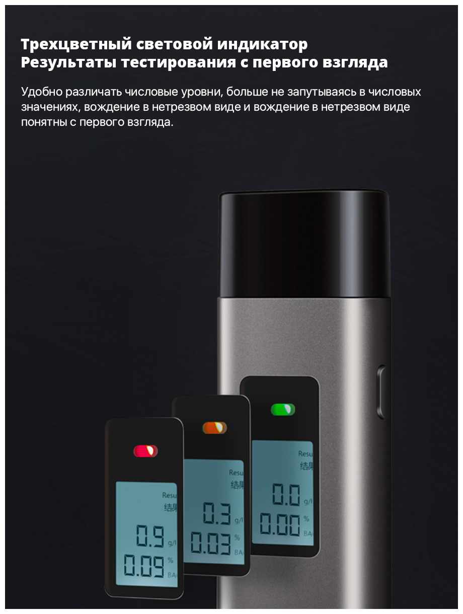 Алкотестер Xiaomi Hydsto Alcohol Tester T1 (YM-JJCSY01) - фото №5