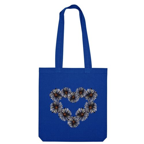 Сумка шоппер Us Basic, синий сумка цветочный орнамент в форме сердца любовь серый