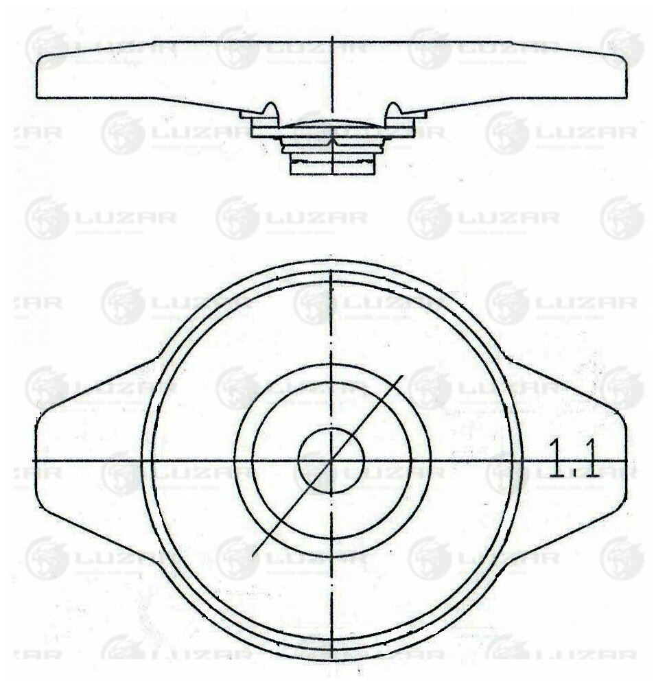 Крышка радиатора Toyota, Suzuki, Subaru, Mazda, Honda 1.1 bar (мал. клапан) Luzar