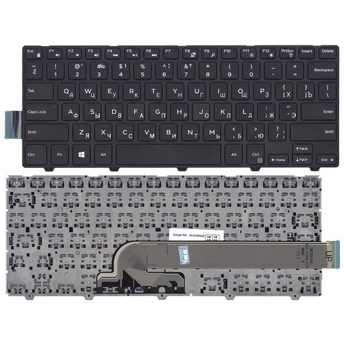 Клавиатура для ноутбука Dell Inspiron 14-3000 14-5447 Latitude 3470 черная с рамкой 870₽