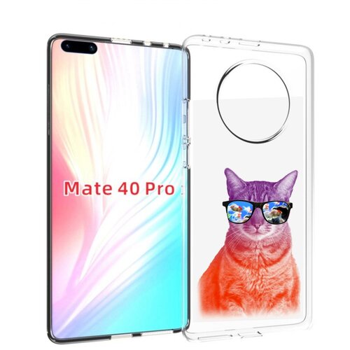 Чехол MyPads крутой кот-2 для Huawei Mate 40 Pro (NOH-NX9) задняя-панель-накладка-бампер чехол mypads кот мяу детский для huawei mate 40 pro noh nx9 задняя панель накладка бампер