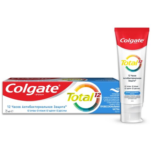 Зубная паста Colgate Total 12 Профессиональная чистка комплексная антибактериальная, 75 мл