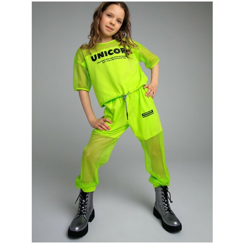 фото Брюки playtoday, размер 140, зеленый