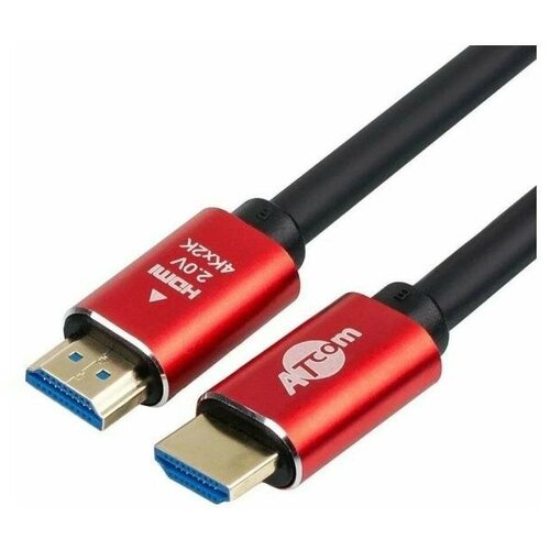 Кабель HDMI 5м Atcom AT5943 круглый красный золотистый кабель hdmi 5м atcom at5943 круглый красный золотистый
