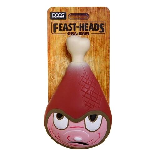 Игрушка для собак DOOG Feast-Heads Gra-Ham, коричневый/розовый