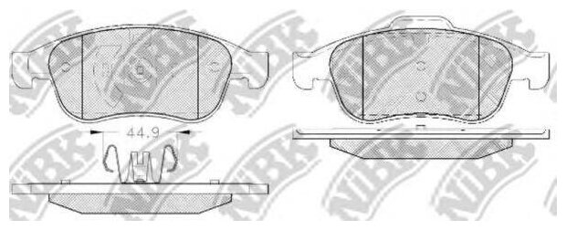 Колодки тормозные дисковые NIBK, PN0551