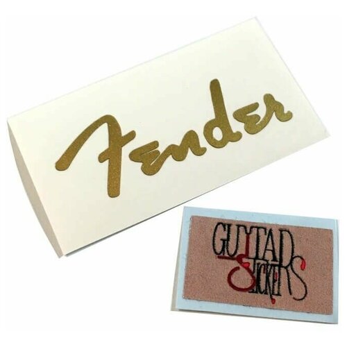 Наклейка виниловая на гитару Fender (винил), золотистая наклейка виниловая на гитару домо кун золотистая