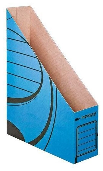 Лоток для бумаг вертикальный inформат, 75мм, А4, микрогофрокартон, синий, 50шт.