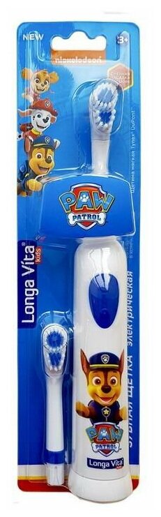 Электрическая зубная щетка Longa Vita Paw Patrol детская ротационная 2 насадки от 3-х лет синяя КАВ-3-НТМ/синяя