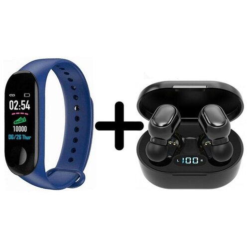 Умные часы BandRate Smart BRSM333PLBBL-SET3 с беспроводными наушниками мониторингом кислорода в крови ЧСС 370000₽