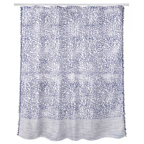 Штора для ванной/Занавеска для ванны/Шторка для ванной полиэстер 180 х 180 см Белый/синий A-10 