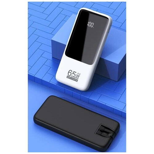 Универсальный портативный внешний аккумулятор Power Bank 10000mah Быстрая зарядка 20W 5A 2USBкабельType-C Micro Черный 1490₽